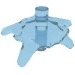 35032f - Wave / Power Burst / Flame, Shield Small with Bar Ends - Trans-Light Blue