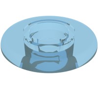 45473 - Clikits Bead, Ring Thin Large with Hole and High Connector - Trans-Light Blue