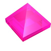 22388 - Slope 45Â° 1 x 1 x 2/3 Quadruple Convex [Pyramid] - Trans-Dark Pink