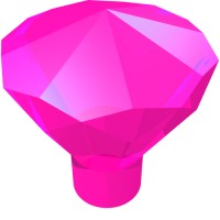 30153 - Rock 1 x 1 Jewel / Gem 24 Facet - Trans-Dark Pink