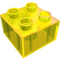 3437 - Duplo Brick 2 x 2 - Trans-Yellow