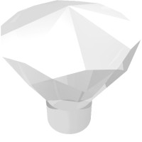 30153 - Rock 1 x 1 Jewel / Gem 24 Facet - Trans-Clear