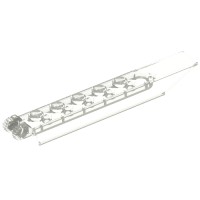 30407 - Hinge Plate 1 x 8 Locking with Angled Side Extensions, Rounded Plate Underside, 9 Teeth - Trans-Clear