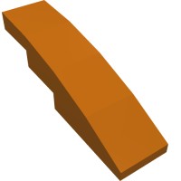 11153 - Slope Curved 4 x 1 No Studs [Stud Holder with Symmetric Ridges] - Dark Orange