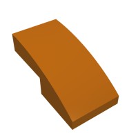 11477 - Slope Curved 2 x 1 No Studs [1/2 Bow] - Dark Orange