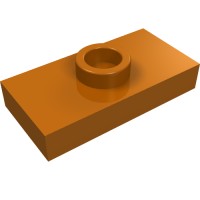 15573 - Plate Special 1 x 2 with 1 Stud with Groove and Inside Stud Holder (Jumper) - Dark Orange