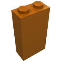 22886 - Brick 1 x 2 x 3 with Bottom Stud Holder - Dark Orange