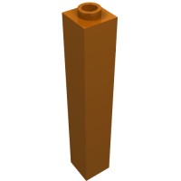 2453a - Brick 1 x 1 x 5 with Blocked Open or Hollow Stud - Dark Orange
