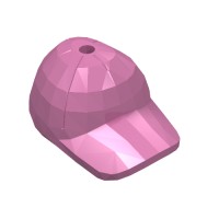 11303 - Hat / Cap Short Curved Bill with Seams and Hole on Top - Dark Pink