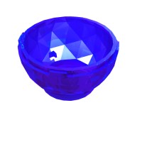 24130 - Pod, Round, Faceted 4 x 4 x 1 2/3 (Dragon Egg Bottom) - Trans-Purple