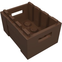 30150 - Box / Crate with Handholds  3 x 4 x 1 2/3 - Brown