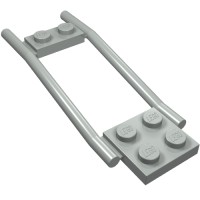 2397 - Animal / Creature Accessory, Horse Hitching, 1 x 2 Plate and 2 x 2 Plate [Studded] - Light Gray