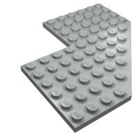 2401 - Wedge Plate 10 x 10 with 4x4 Cutout and Cut Corner - Light Gray