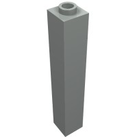 2453a - Brick 1 x 1 x 5 with Blocked Open or Hollow Stud - Light Gray