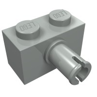 2458 - Brick Special 1 x 2 with Pin - Light Gray