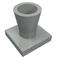 2563 - Plant, Palm Tree Base - Light Gray