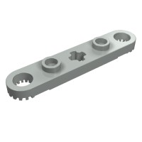 2711 - Technic Plate 1 x 5 with Toothed Ends, 2 Studs and Center Axle Hole - Light Gray