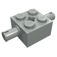 30000 - Brick Special 2 x 2 with 2 Pins and Axle Hole - Light Gray