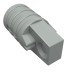 30552 - Light Gray - Hinge Cylinder 1 x 2 Locking with 1 Finger and Axle Hole On Ends