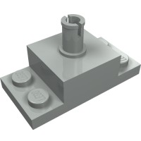 30592 - Brick Special 2 x 4, with 2 x 2 Brick with Top Pin and 1 x 2 Side Plates - Light Gray