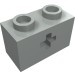 32064a - Light Gray - Technic Brick 1 x 2 with Axle Hole Type 1 [+ Opening] and Bottom Pin