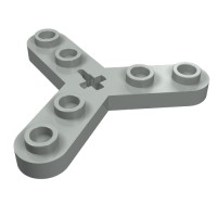 32125 - Technic Plate Rotor 3 Blade with Smooth Ends and 6 Studs (Propeller) - Light Gray