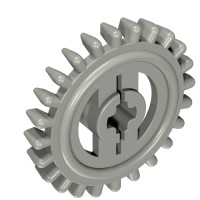 3650a - Technic Gear 24 Tooth Crown with Flat Teeth - Light Gray