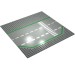 425pr0002 - Light Gray - Baseplate 32 x 32 Wide Road, 9-Stud with 3 Lane with Green Lines, White Dashed Lines, and Crosswalk Print