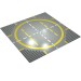 6099pr0003 - Light Gray - Baseplate 32 x 32 with 9-Stud Crossroads / Landing Pad with Yellow Circle Print