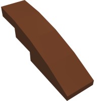 11153 - Slope Curved 4 x 1 No Studs [Stud Holder with Symmetric Ridges] - Reddish Brown