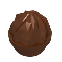 15470 - Plate Round 1 x 1 Swirled Top - Reddish Brown