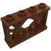 19121 - Fence Ornamented 1 x 4 x 2 with 4 Studs - Reddish Brown