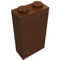22886 - Brick 1 x 2 x 3 with Bottom Stud Holder - Reddish Brown