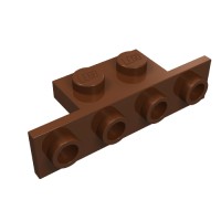 2436 - Bracket 1 x 2 - 1 x 4 [Square Corners] - Reddish Brown
