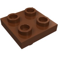 2476a - Plate Special 2 x 2 with Pin on Bottom - Reddish Brown