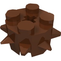 27266 - Brick Round 2 x 2 Special with Spikes - Reddish Brown