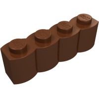30137 - Brick Special 1 x 4 Palisade [aka Log] - Reddish Brown