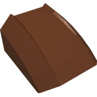 30602 - Slope Curved 2 x 2 with Lip, No Studs - Reddish Brown