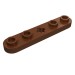 32124 - Reddish Brown - Technic Plate 1 x 5 with Smooth Ends, 4 Studs and Centre Axle Hole