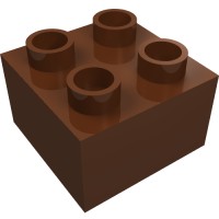 3437 - Duplo Brick 2 x 2 - Reddish Brown