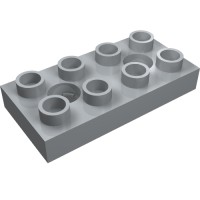 10661 - Duplo Plate 2 x 4 with 2 Holes with Locking Ridges - Light Bluish Gray