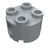 17485 - Brick Round 2 x 2, Pin Holes - Light Bluish Gray