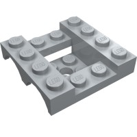 24151 - Vehicle Base 4 x 4 x 1 1/3 with Wheel Arches, 2 x 2 Recessed Center and Hole - Light Bluish Gray