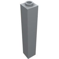 2453a - Brick 1 x 1 x 5 with Blocked Open or Hollow Stud - Light Bluish Gray