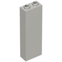 2454a - Brick 1 x 2 x 5 with Blocked Open Studs and Bottom Stud Holder with Asymmetric Ridges - Light Bluish Gray