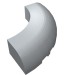 24599 - Light Bluish Gray - Brick Round Corner 5 x 5 x 1 Curved, Bottom Cut Outs, No Studs, 7 Bottom Tubes