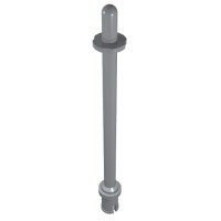 2714a - Bar 8L - Two Stop Rings / One  Pin, Technic Figure Ski Pole [Rounded End] - Light Bluish Gray