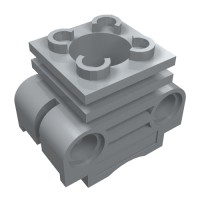 2850a - Technic Engine Cylinder with Side Slots - Light Bluish Gray