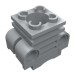 2850a - Technic Engine Cylinder with Side Slots - Light Bluish Gray