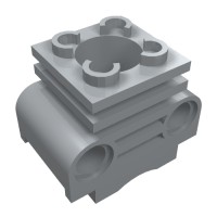 2850b - Technic Engine Cylinder without Side Slots, with Bottom Slots - Light Bluish Gray